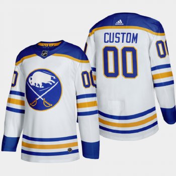 Buffalo Sabres Custom Men's Adidas 2020-21 Away Authentic Player Stitched NHL Jersey White