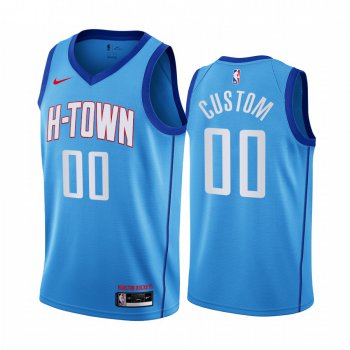 Men's Nike Rockets Personalized Blue NBA Swingman 2020-21 City Edition Jersey