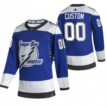 Tampa Bay Lightning Custom Blue Men's Adidas 2020-21 Alternate Authentic Player NHL Jersey