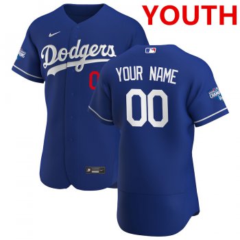 Youth los angeles dodgers custom nike royal alternate 2020 world series champions authentic player mlb jersey