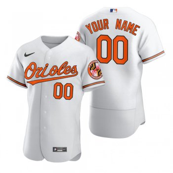 Men's Baltimore Orioles Custom Nike White 2020 Stitched MLB Flex Base Jersey