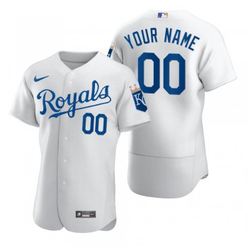 Men's Kansas City Royals Custom Nike White 2020 Stitched MLB Flex Base Jersey