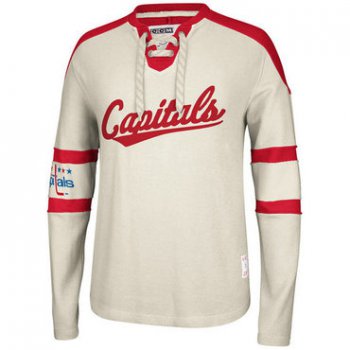 Capitals Cream Men's Customized All Stitched Sweatshirt