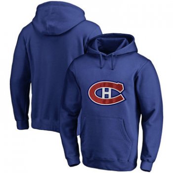 Montreal Canadiens Blue Men's Customized All Stitched Pullover Hoodie