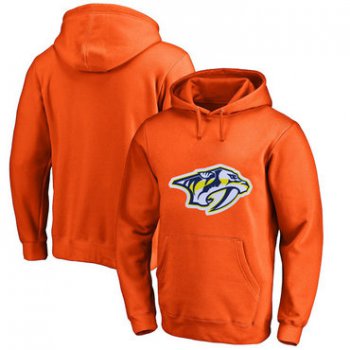 Nashville Predators Orange Men's Customized All Stitched Pullover Hoodie