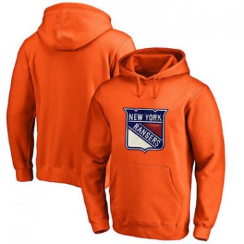 New York Rangers Orange Men's Customized All Stitched Pullover Hoodie