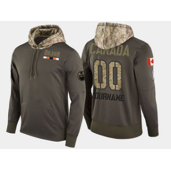 Nike Oilers Men's Customized Olive Salute To Service Pullover Hoodie