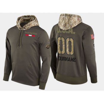 Nike Red Wings Men's Customized Olive Salute To Service Pullover Hoodie