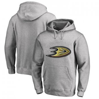 Anaheim Ducks Gray Men's Customized All Stitched Pullover Hoodie
