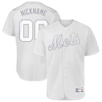 New York Mets Majestic 2019 Players' Weekend Flex Base Authentic Roster Custom White Jersey