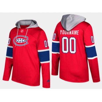 Adidas Canadiens Men's Customized Name And Number Red Hoodie