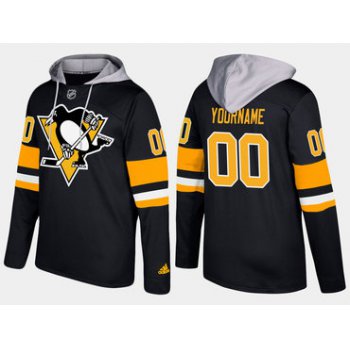 Adidas Penguins Men's Customized Name And Number Black Hoodie