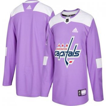 Men's Washington Capitals Purple Pink Custom Adidas Hockey Fights Cancer Practice Jersey