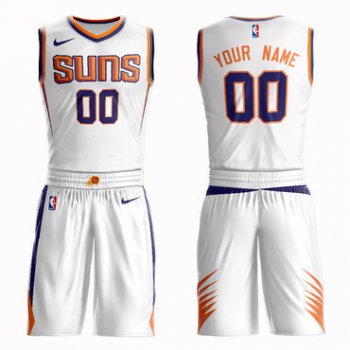 Suns White Men's Customized Nike Swingman Jersey(With Shorts)