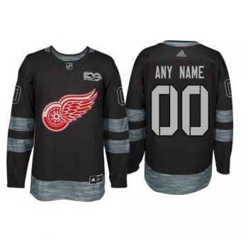 Adidas Detroit Red Wings Black 1917-2017 100th Anniversary Stitched NHL Custom Jersey