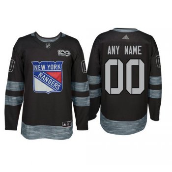Adidas New York Rangers Black 1917-2017 100th Anniversary Stitched NHL Custom Jersey