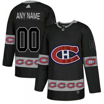 Men's Montreal Canadiens Custom Black Team Logos Fashion Adidas Jersey