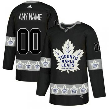Men's Toronto Maple Leafs Custom Black Team Logos Fashion Adidas Jersey