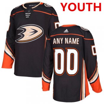 Youth Adidas Anaheim Ducks Customized Authentic Black Home NHL Jersey