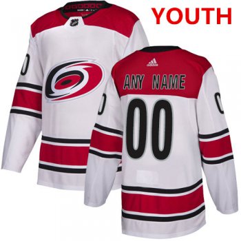 Youth Adidas Carolina Hurricanes NHL Authentic White Customized Jersey