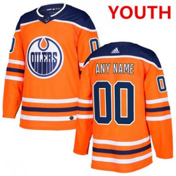 Youth Adidas Edmonton Oilers Customized Authentic Orange Home NHL Jersey