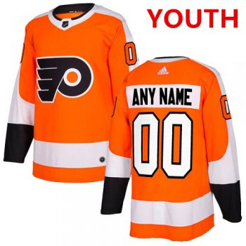 Youth Adidas Philadelphia Flyers Customized Authentic Orange Home NHL Jersey