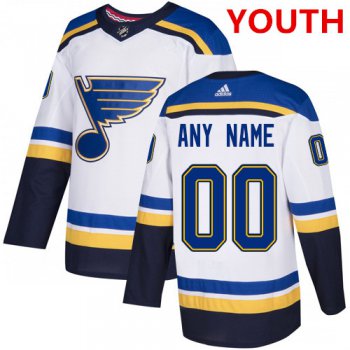 Youth Adidas St. Louis Blues NHL Authentic White Customized Jersey