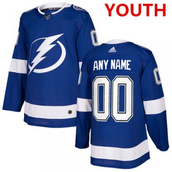 Youth Adidas Tampa Bay Lightning Customized Authentic Royal Blue Home NHL Jersey