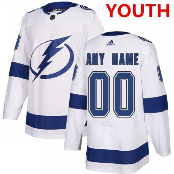 Youth Adidas Tampa Bay Lightning NHL Authentic White Customized Jersey