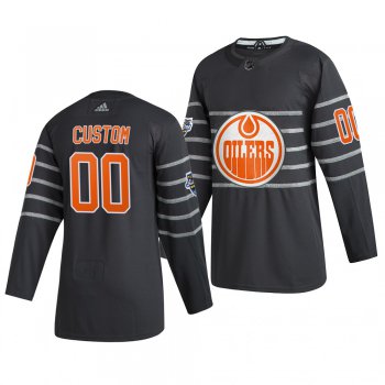 Men's 2020 NHL All-Star Game Edmonton Oilers Custom Authentic adidas Gray Jersey