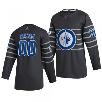 Men's 2020 NHL All-Star Game Winnipeg Jets Custom Authentic adidas Gray Jersey