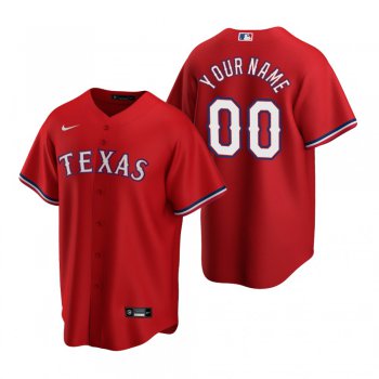Men's Texas Rangers Custom Nike Red 2020 Stitched MLB Cool Base Jersey