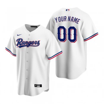 Men's Texas Rangers Custom Nike White Stitched MLB Cool Base Home Jersey