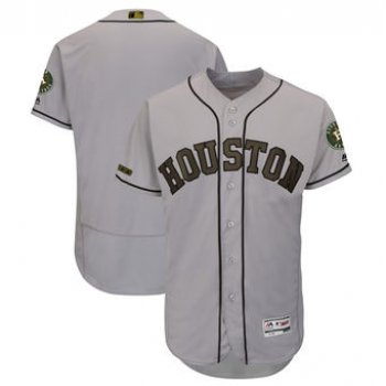 Men's Houston Astros Majestic Gray 2018 Memorial Day Authentic Collection Flex Base Team Custom Jersey