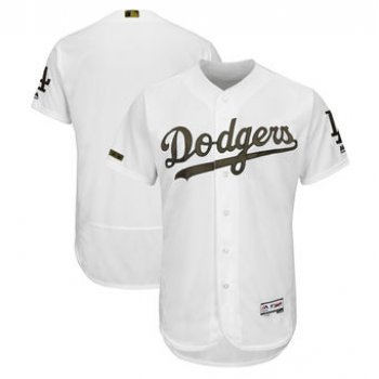 Men's Los Angeles Dodgers Majestic White 2018 Memorial Day Authentic Collection Flex Base Team Custom Jersey