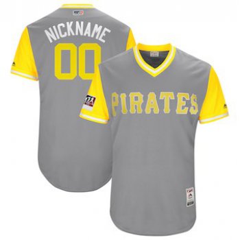 Men's Pittsburgh Pirates Majestic Gray 2018 Players' Weekend Authentic Flex Base Custom Jersey