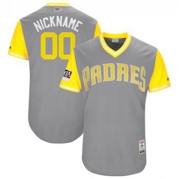 Men's San Diego Padres Majestic Gray 2018 Players' Weekend Authentic Flex Base Custom Jersey
