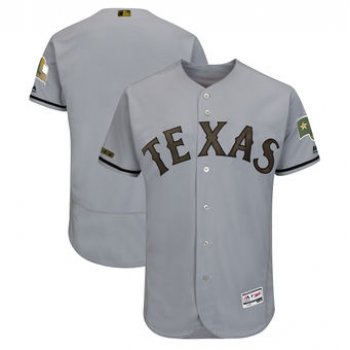 Men's Texas Rangers Majestic Gray 2018 Memorial Day Authentic Collection Flex Base Team Custom Jersey