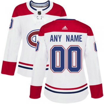 Women's Adidas Montreal Canadiens NHL Authentic White Customized Jersey