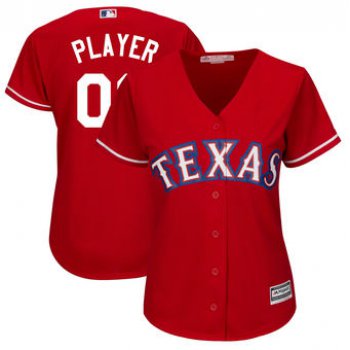 Women's Texas Rangers Majestic Scarlet Alternate Cool Base Custom Jersey