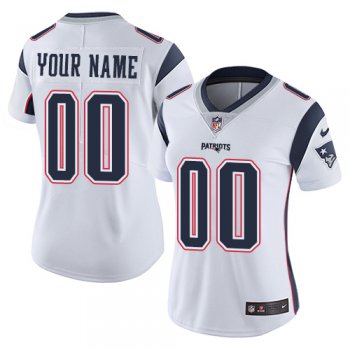 Women's Nike New England Patriots Road White Customized Vapor Untouchable Limited NFL Jersey