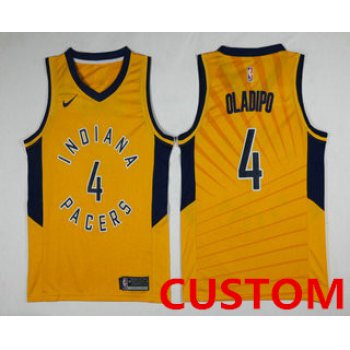 Custom Men's Indiana Pacers New Yellow 2017-2018 Nike Swingman Stitched NBA Jersey