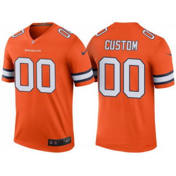 Youth Denver Broncos Orange Custom Color Rush Legend NFL Nike Limited Jersey