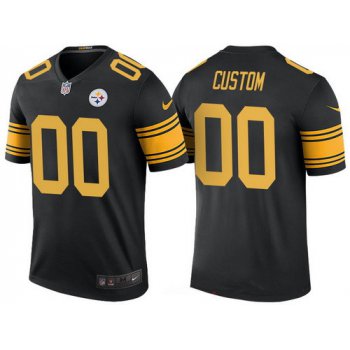 Youth Pittsburgh Steelers Black Custom Color Rush Legend NFL Nike Limited Jersey