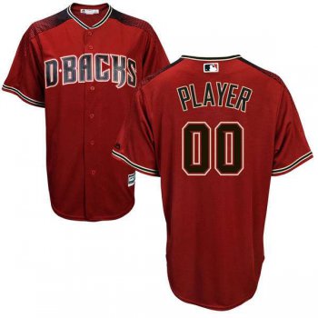 Mens Arizona Diamondbacks Red With Brick Customized Majestic MLB Collection Jersey