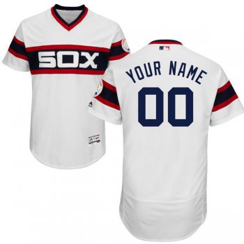 Mens Chicago White Sox White Pullover Customized Flexbase Majestic MLB Collection Jersey