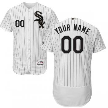 Mens Chicago White Sox White With Black Customized Flexbase Majestic MLB Collection Jersey