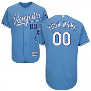 Men's Kansas City Royals Customized Light Blue 2016 Flexbase Majestic Collection Baseball Jersey