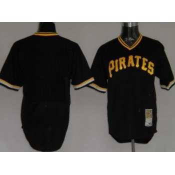 Men's Pittsburgh Pirates Customized Black Throwback Jersey