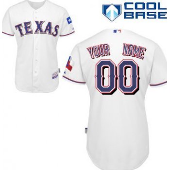 Men's Texas Rangers Customized White Jersey